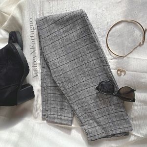 Grey plaid casual pant leggings